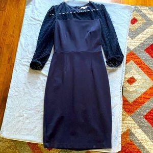 Navy Blue Long-sleeved Boden Dress